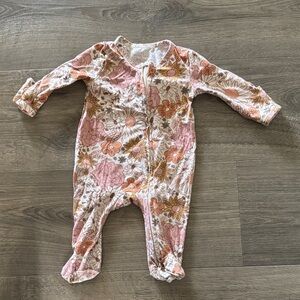 Caden Lane Pink and Orange Floral Footie